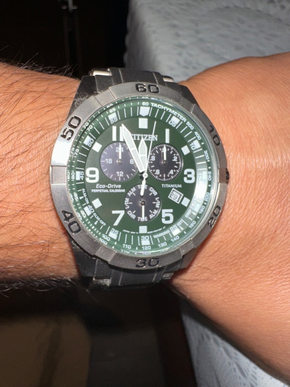 Citizen Eco-Drive Super Titanium Green Dial Watch – BL5550-50X - Picture 4 of 5